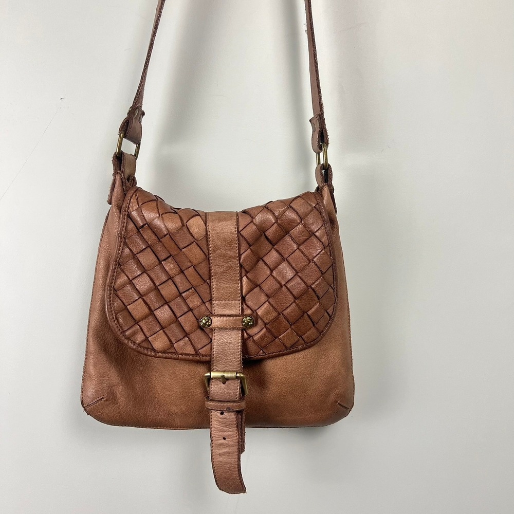 Civico 93 Woven Leather Crossbody Bag Messenger Made in Italy Boho Artisan